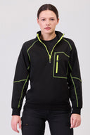 Felpa mezza zip con cuciture decorative rinforzate C9800