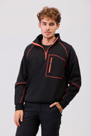 Felpa mezza zip con cuciture decorative rinforzate C9800