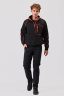 Felpa mezza zip con cuciture decorative rinforzate C9800