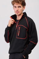 Felpa mezza zip con cuciture decorative rinforzate C9800