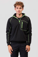 Felpa mezza zip con cuciture decorative rinforzate C9800