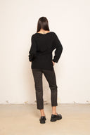 Maglia donna manica lunga con cordino regolabile 26S582